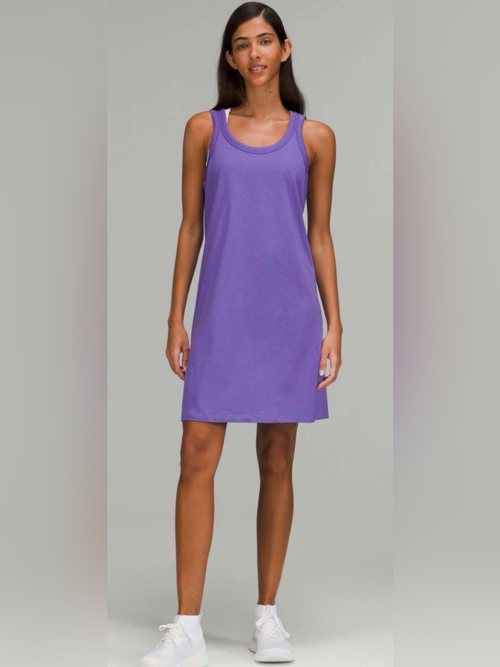 NWT Lululemon Classic-Fit Cotton-Blend Scoop Dress Purple Sz 8